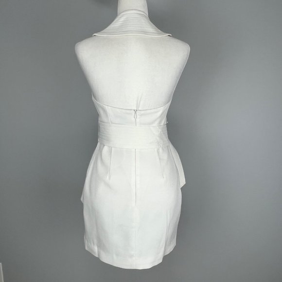 Cameo Wrap It Up Womens Halter Mini Dress Ivory Belted Faux Wrap size Small - Picture 8 of 16
